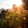 Puesta de sol sobre Málaga.